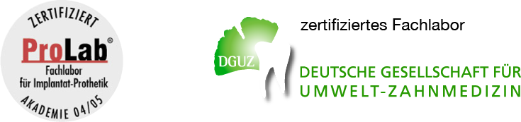 Logos der ProLab-Akademie und der Deutschen Gsellschaft für Umwelt-Zahnmedizin